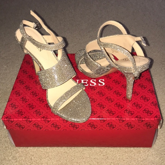 Guess Shoes - Guess gold fabric dressy heels